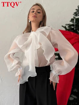 Véloria™ | Blouse Coupe Fluide Blanc – Sélection Véloria