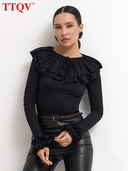 Véloria™ | Blouse Élégance Noir – Édition Élégance