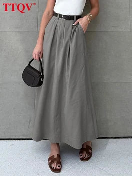 Véloria™ | Jupe Casual Chic Gris – Sélection Véloria