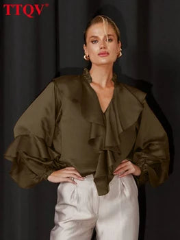 Véloria™ | Blouse Casual Chic Marron – Sélection Véloria