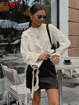 Véloria™ | Blouse Coupe Fluide Kaki – Édition Élégance