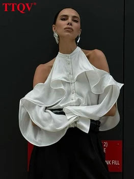 Véloria™ | Blouse Féminine Blanc – Édition Élégance